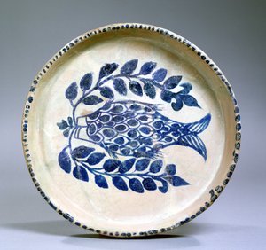 Piatto, periodo Abbaside (750-1258) (terracotta) da Mesopotamian